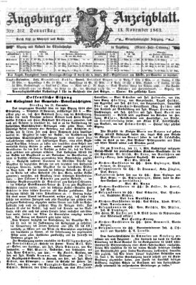 Augsburger Anzeigeblatt Donnerstag 13. November 1862