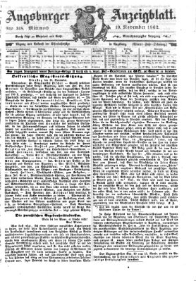 Augsburger Anzeigeblatt Mittwoch 19. November 1862