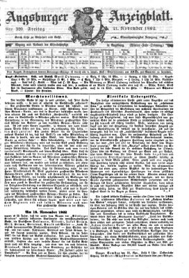 Augsburger Anzeigeblatt Freitag 21. November 1862