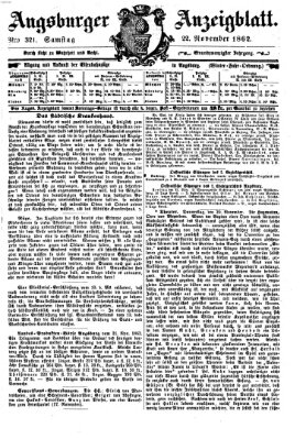 Augsburger Anzeigeblatt Samstag 22. November 1862