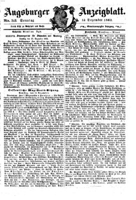 Augsburger Anzeigeblatt Sonntag 14. Dezember 1862