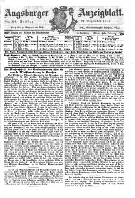 Augsburger Anzeigeblatt Samstag 27. Dezember 1862