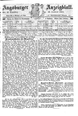 Augsburger Anzeigeblatt Samstag 10. Januar 1863