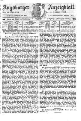 Augsburger Anzeigeblatt Sonntag 11. Januar 1863