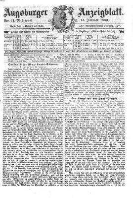 Augsburger Anzeigeblatt Mittwoch 14. Januar 1863