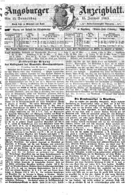 Augsburger Anzeigeblatt Donnerstag 15. Januar 1863