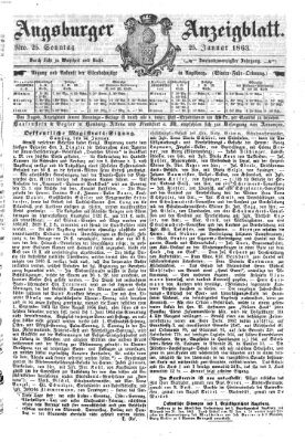 Augsburger Anzeigeblatt Sonntag 25. Januar 1863