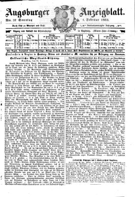 Augsburger Anzeigeblatt Sonntag 1. Februar 1863