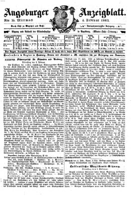 Augsburger Anzeigeblatt Mittwoch 4. Februar 1863