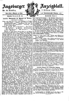 Augsburger Anzeigeblatt Samstag 7. Februar 1863