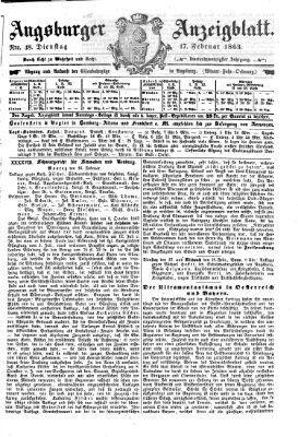 Augsburger Anzeigeblatt Dienstag 17. Februar 1863