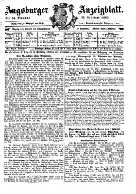 Augsburger Anzeigeblatt Montag 23. Februar 1863