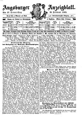 Augsburger Anzeigeblatt Donnerstag 26. Februar 1863