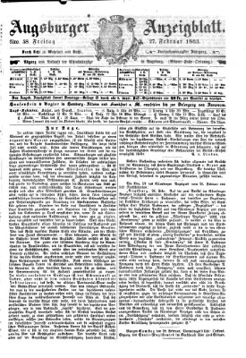 Augsburger Anzeigeblatt Freitag 27. Februar 1863