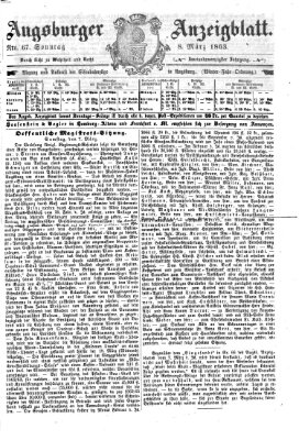 Augsburger Anzeigeblatt Sonntag 8. März 1863