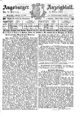 Augsburger Anzeigeblatt Sonntag 15. März 1863