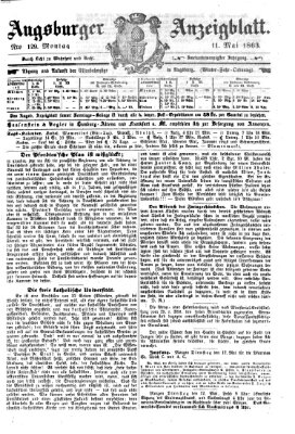 Augsburger Anzeigeblatt Montag 11. Mai 1863