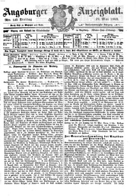 Augsburger Anzeigeblatt Freitag 22. Mai 1863