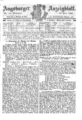 Augsburger Anzeigeblatt Mittwoch 27. Mai 1863