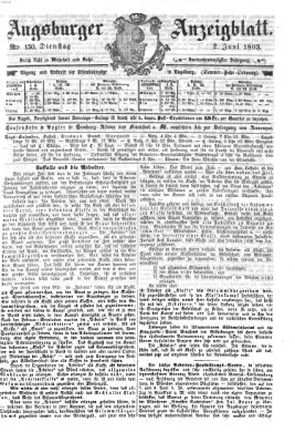 Augsburger Anzeigeblatt Dienstag 2. Juni 1863