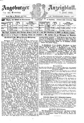 Augsburger Anzeigeblatt Sonntag 7. Juni 1863