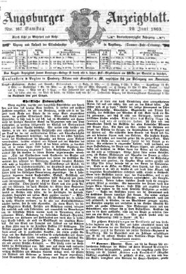 Augsburger Anzeigeblatt Samstag 20. Juni 1863