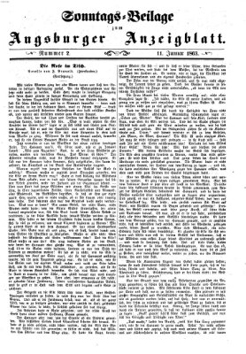 Augsburger Anzeigeblatt Sonntag 11. Januar 1863