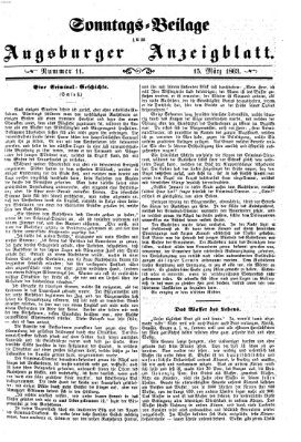 Augsburger Anzeigeblatt Sonntag 15. März 1863