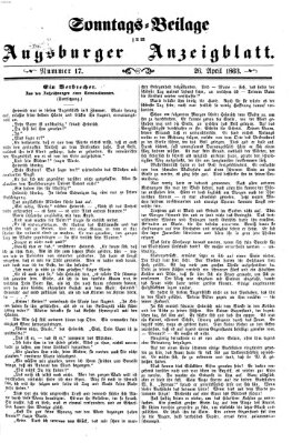 Augsburger Anzeigeblatt Sonntag 26. April 1863