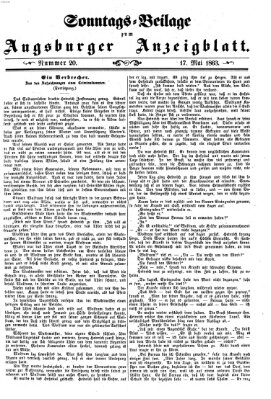 Augsburger Anzeigeblatt Sonntag 17. Mai 1863