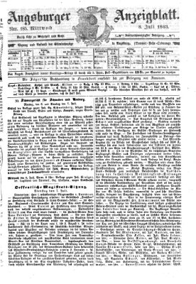 Augsburger Anzeigeblatt Mittwoch 8. Juli 1863