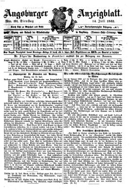 Augsburger Anzeigeblatt Dienstag 14. Juli 1863