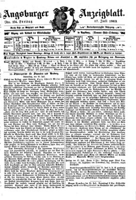 Augsburger Anzeigeblatt Freitag 17. Juli 1863