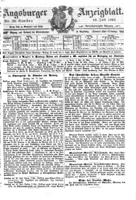 Augsburger Anzeigeblatt Samstag 18. Juli 1863