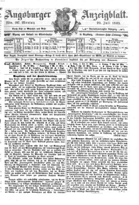 Augsburger Anzeigeblatt Montag 20. Juli 1863