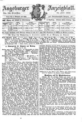 Augsburger Anzeigeblatt Dienstag 21. Juli 1863