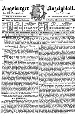 Augsburger Anzeigeblatt Donnerstag 23. Juli 1863