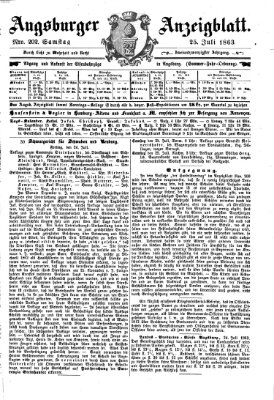 Augsburger Anzeigeblatt Samstag 25. Juli 1863