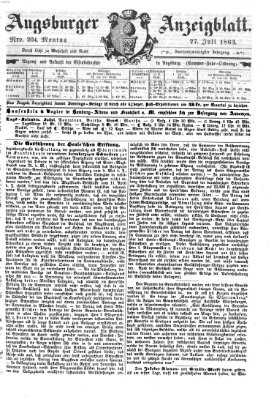 Augsburger Anzeigeblatt Montag 27. Juli 1863