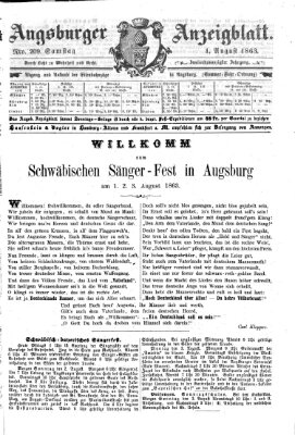 Augsburger Anzeigeblatt Samstag 1. August 1863