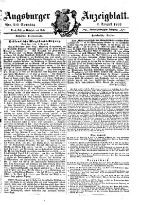 Augsburger Anzeigeblatt Sonntag 2. August 1863