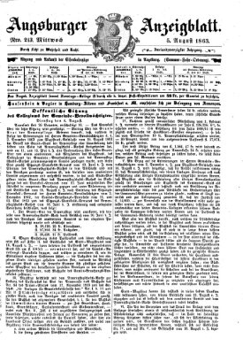 Augsburger Anzeigeblatt Mittwoch 5. August 1863