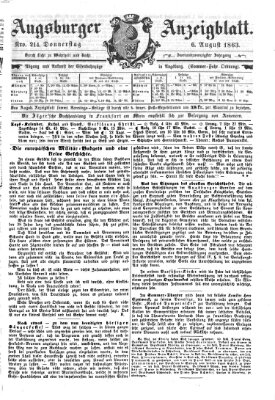 Augsburger Anzeigeblatt Donnerstag 6. August 1863