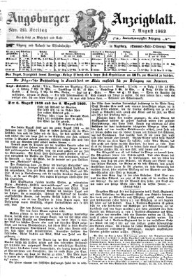 Augsburger Anzeigeblatt Freitag 7. August 1863