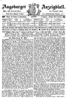 Augsburger Anzeigeblatt Donnerstag 13. August 1863