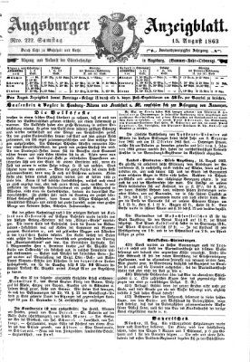 Augsburger Anzeigeblatt Samstag 15. August 1863