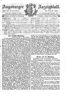 Augsburger Anzeigeblatt Donnerstag 20. August 1863