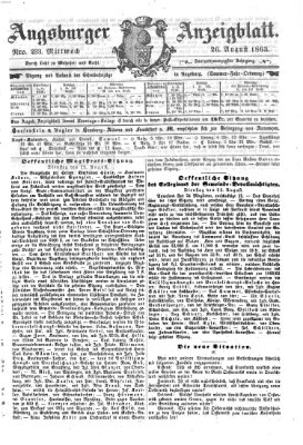 Augsburger Anzeigeblatt Mittwoch 26. August 1863