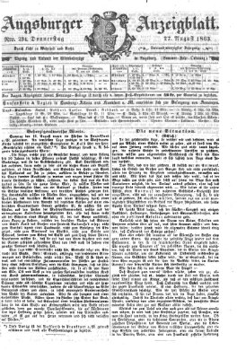 Augsburger Anzeigeblatt Donnerstag 27. August 1863