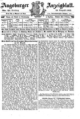 Augsburger Anzeigeblatt Freitag 28. August 1863